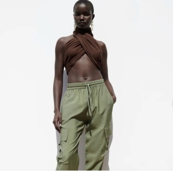 Zara Light Weight Drawstring Cargo Pants - Picture 2 of 9